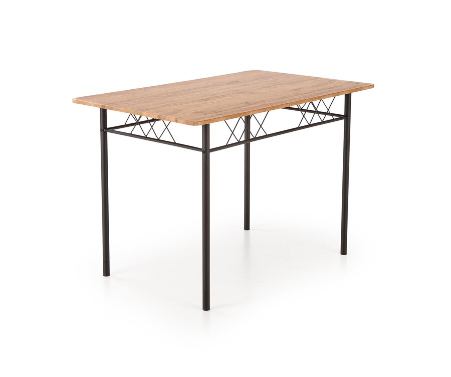 Комплект маса + 4 стола – естествен дъб/черен