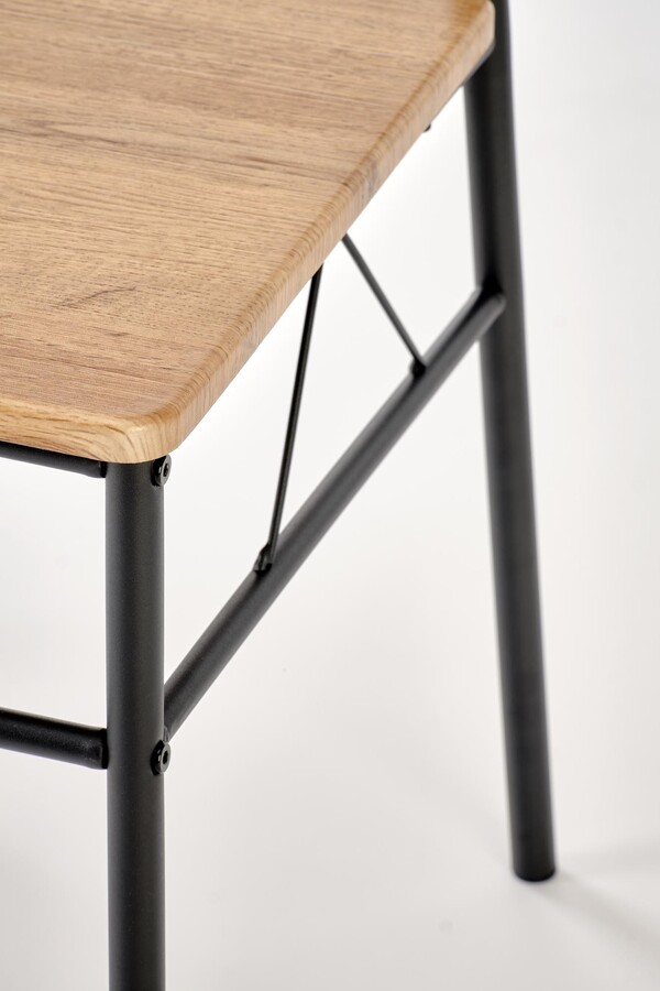 Комплект маса + 4 стола – естествен дъб/черен