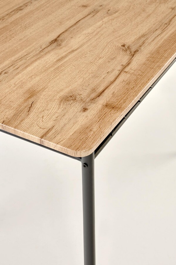 Комплект маса + 4 стола – естествен дъб/черен