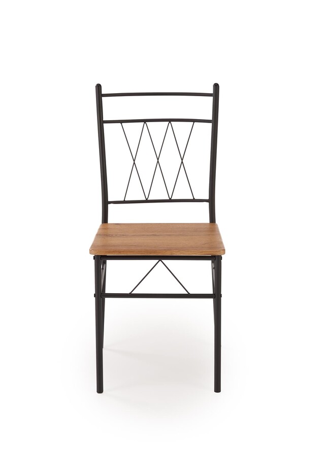 Комплект маса + 4 стола – естествен дъб/черен