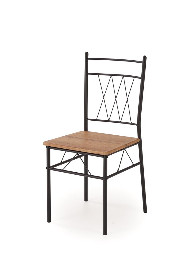 Комплект маса + 4 стола – естествен дъб/черен