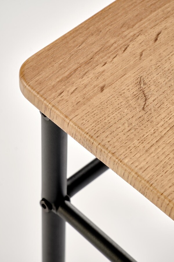 Комплект маса + 4 стола – естествен дъб/черен