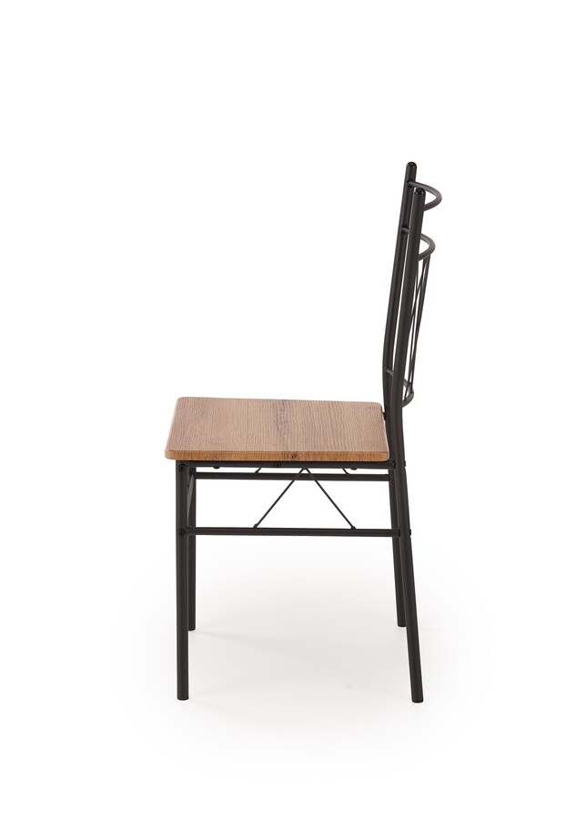 Комплект маса + 4 стола – естествен дъб/черен