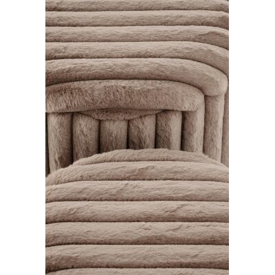 Комплект от два пуфа с контейнер - капучино/златен