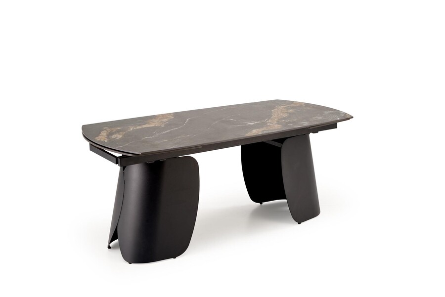 Разтегателна маса 180/260×90 – черен мрамор/черно