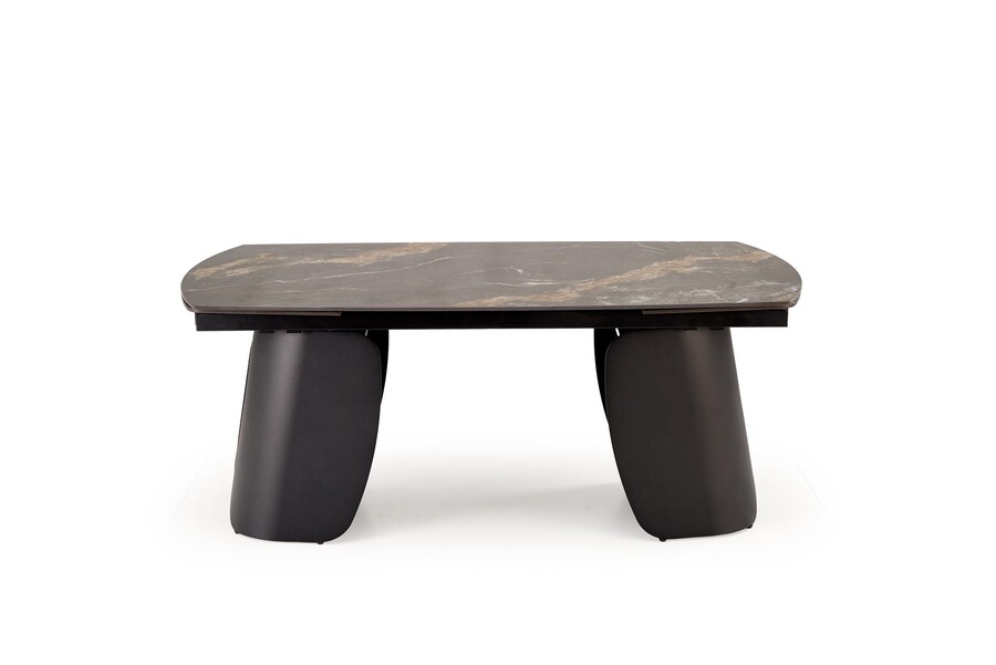 Разтегателна маса 180/260×90 – черен мрамор/черно