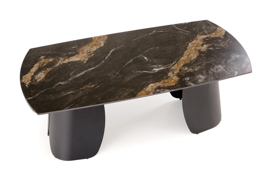 Разтегателна маса 180/260×90 – черен мрамор/черно