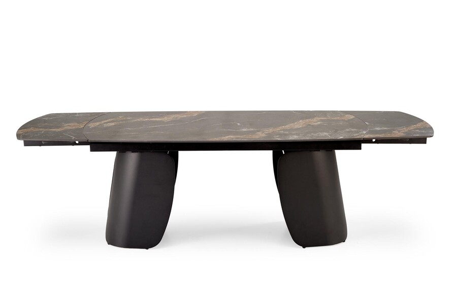 Разтегателна маса 180/260×90 – черен мрамор/черно