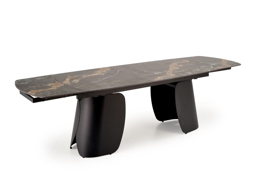 Разтегателна маса 180/260×90 – черен мрамор/черно