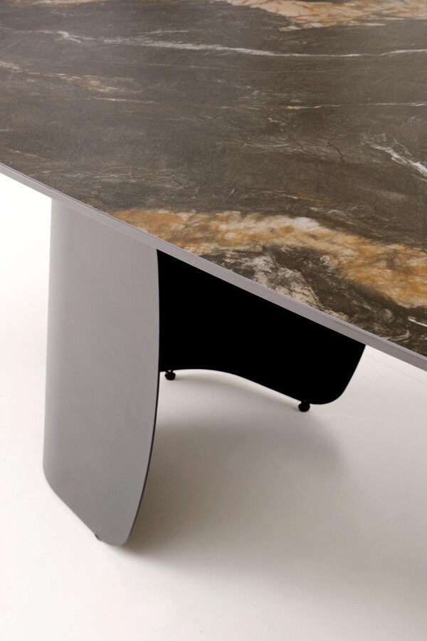 Разтегателна маса 180/260×90 – черен мрамор/черно