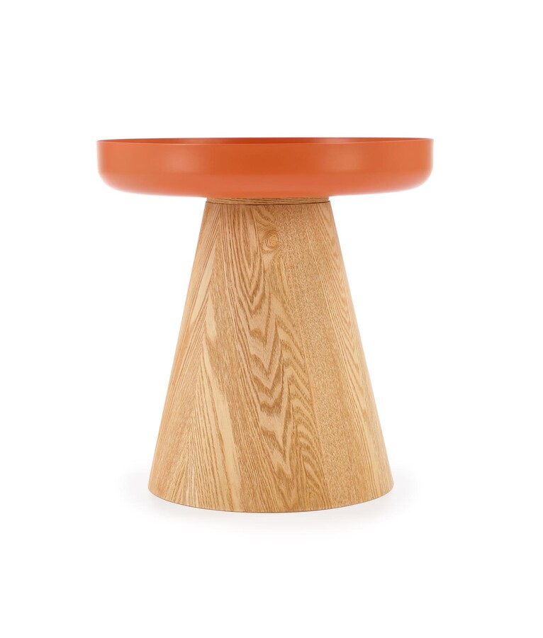 Кръгла масичка за кафе – натурална/канела