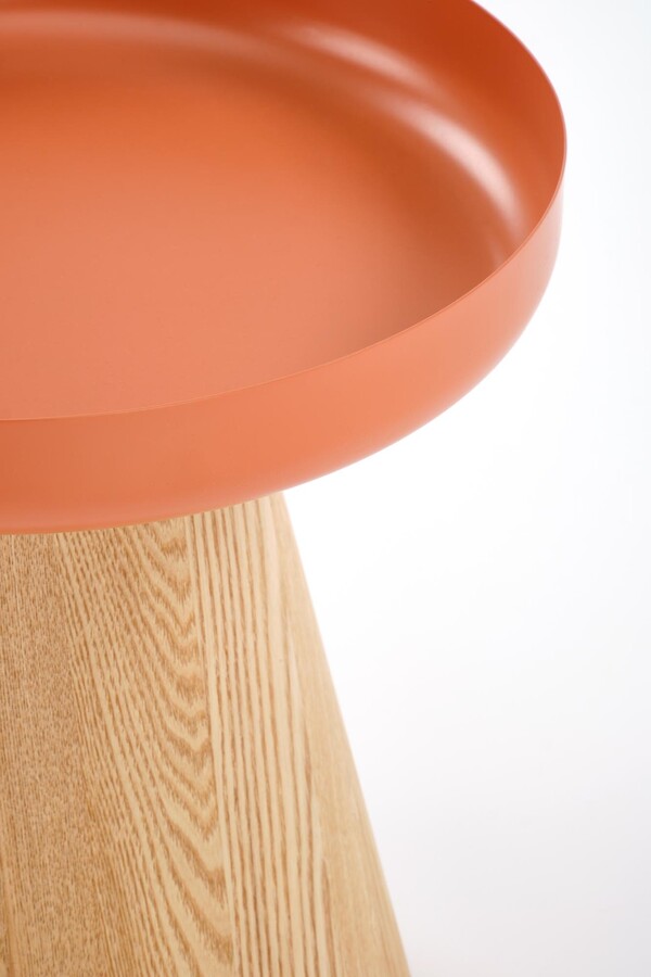 Кръгла масичка за кафе – натурална/канела