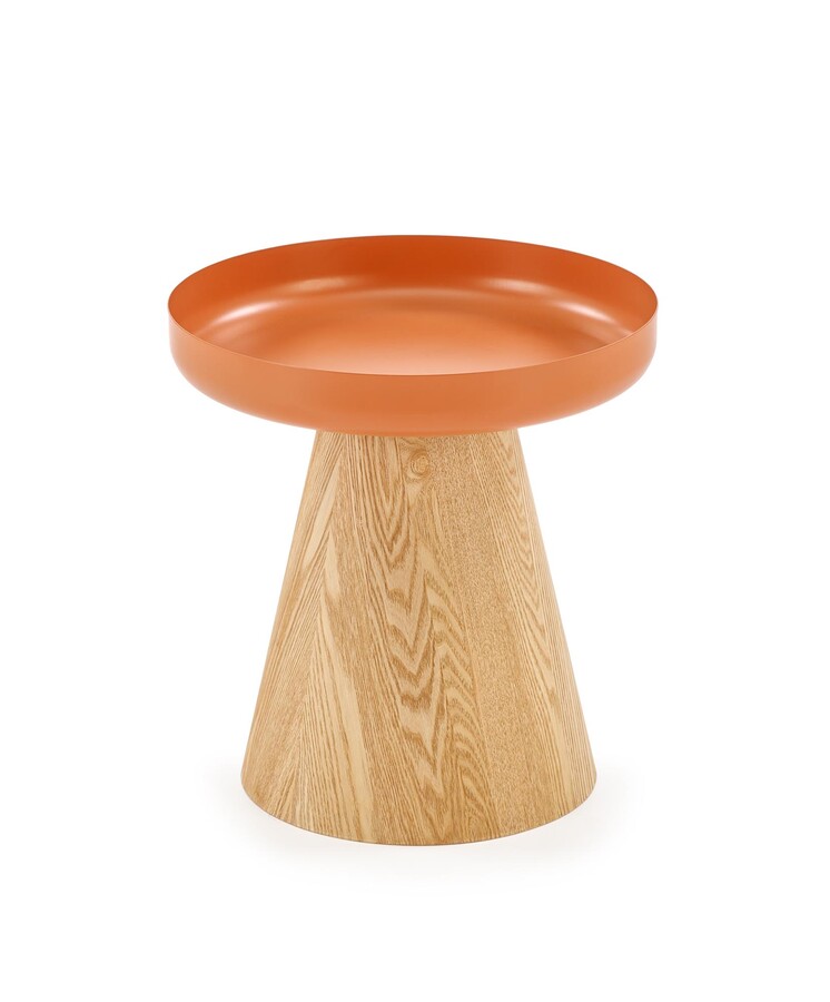 Кръгла масичка за кафе – натурална/канела