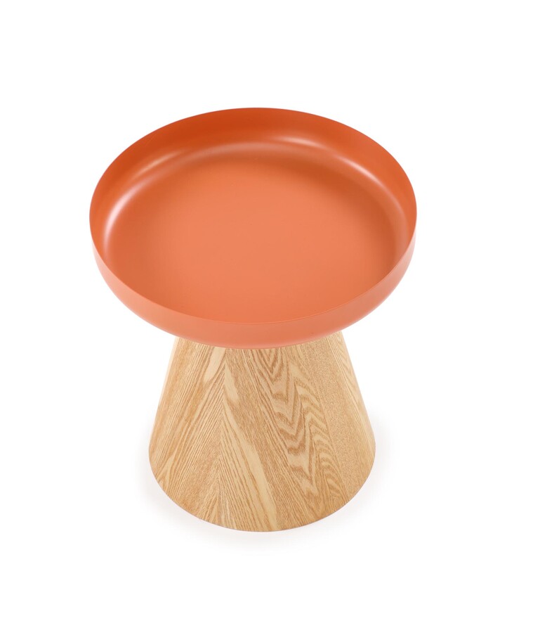 Кръгла масичка за кафе – натурална/канела