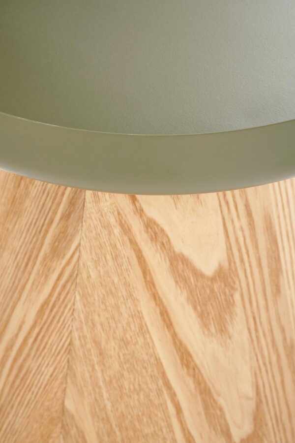 Кръгла масичка за кафе – естествена/зелена