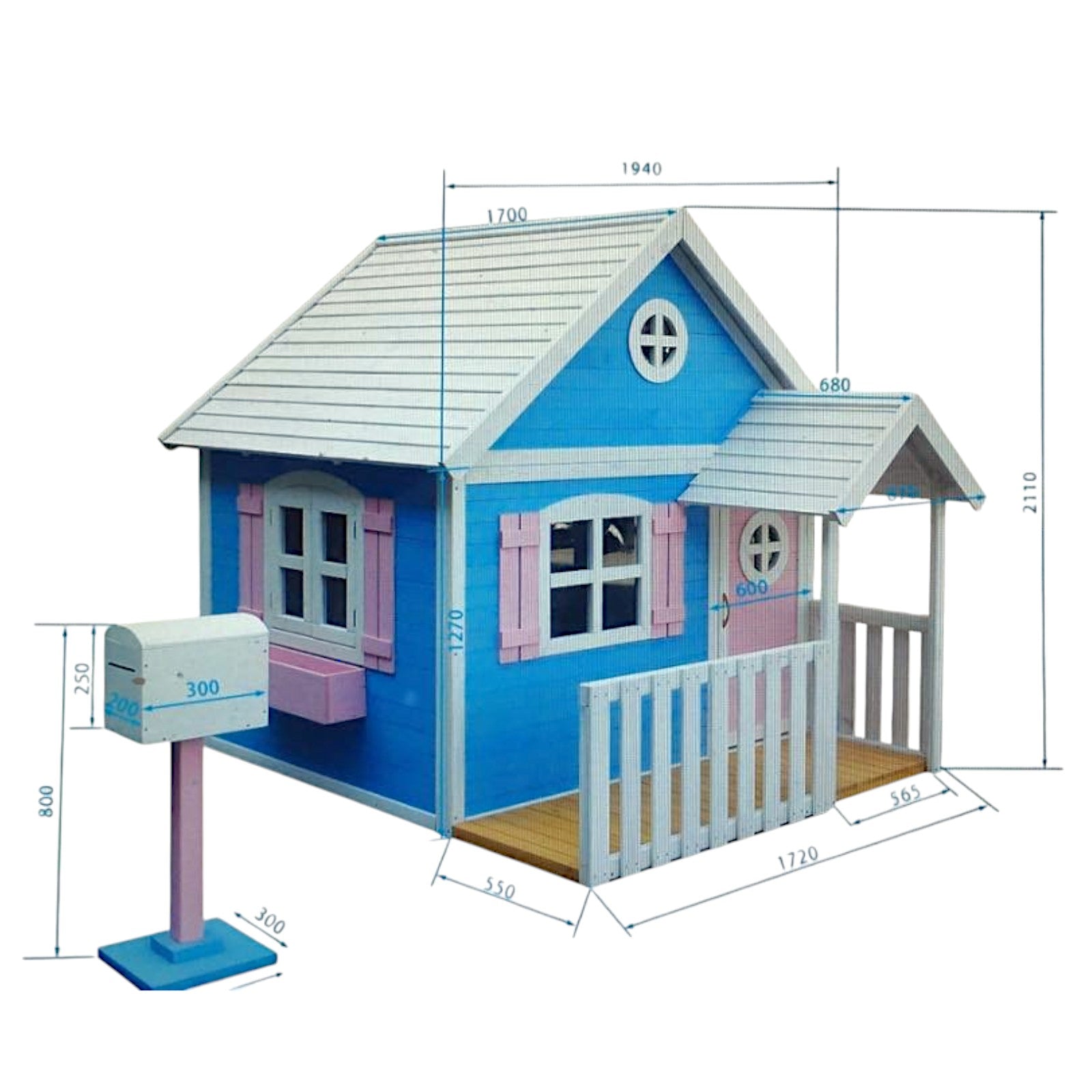 Голяма Дървена Детска Къща с Веранда GINGER HOME