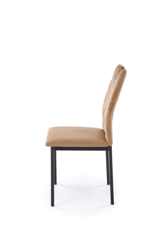 Кадифен стол – бежов/черен