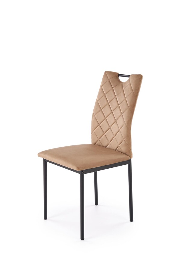 Кадифен стол – бежов/черен