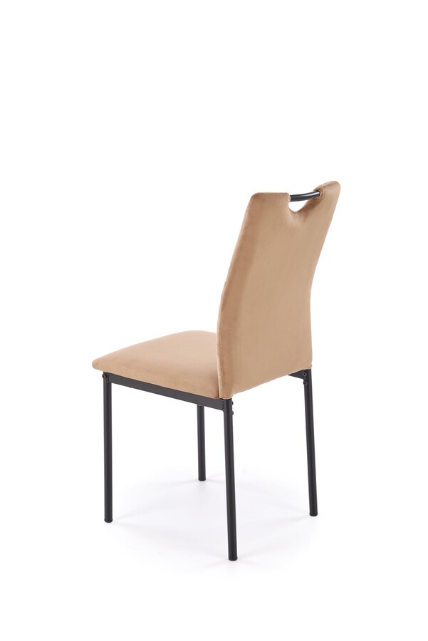 Кадифен стол – бежов/черен