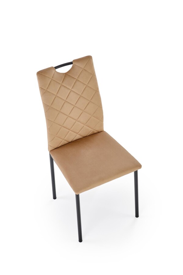 Кадифен стол – бежов/черен