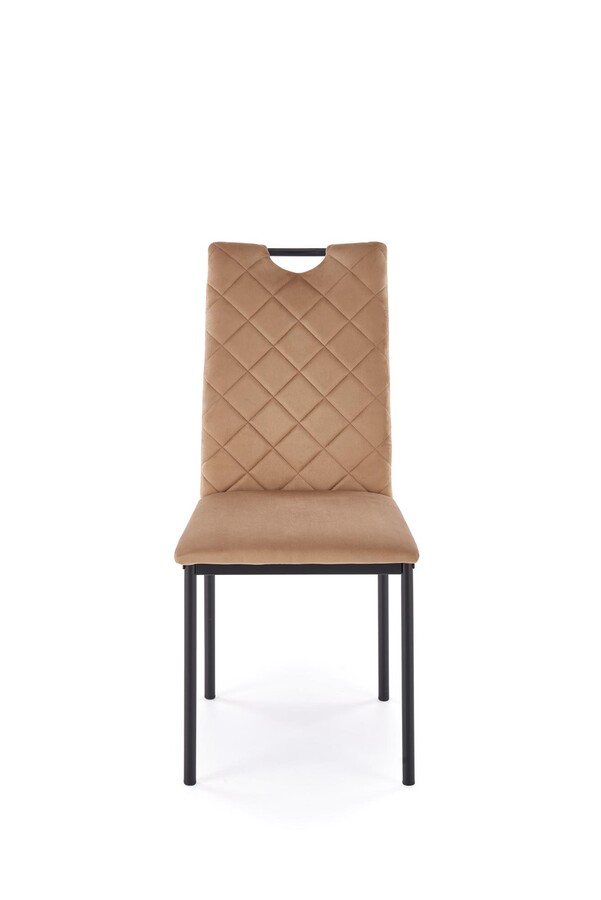 Кадифен стол – бежов/черен