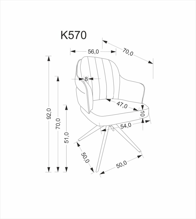 Въртящ се стол – пепеляво сив