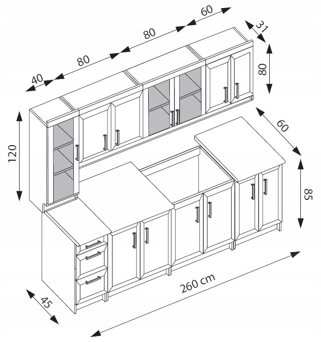 Кухня МАРГАРЕТ 3 – орех