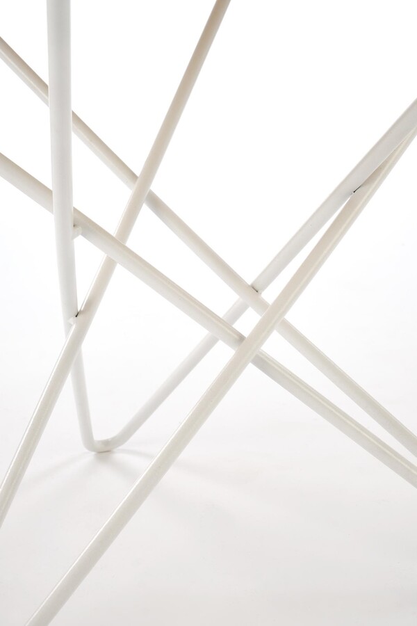 Кръгла масичка за кафе – естествена/бяла