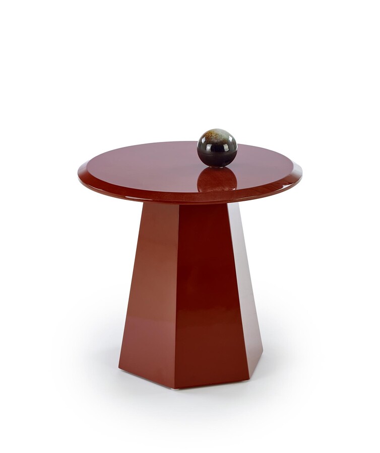 Кръгла масичка за кафе - бордо