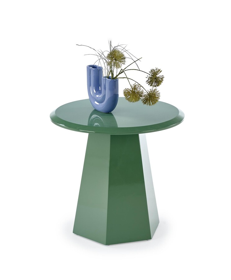 Кръгла масичка за кафе - светло зелена