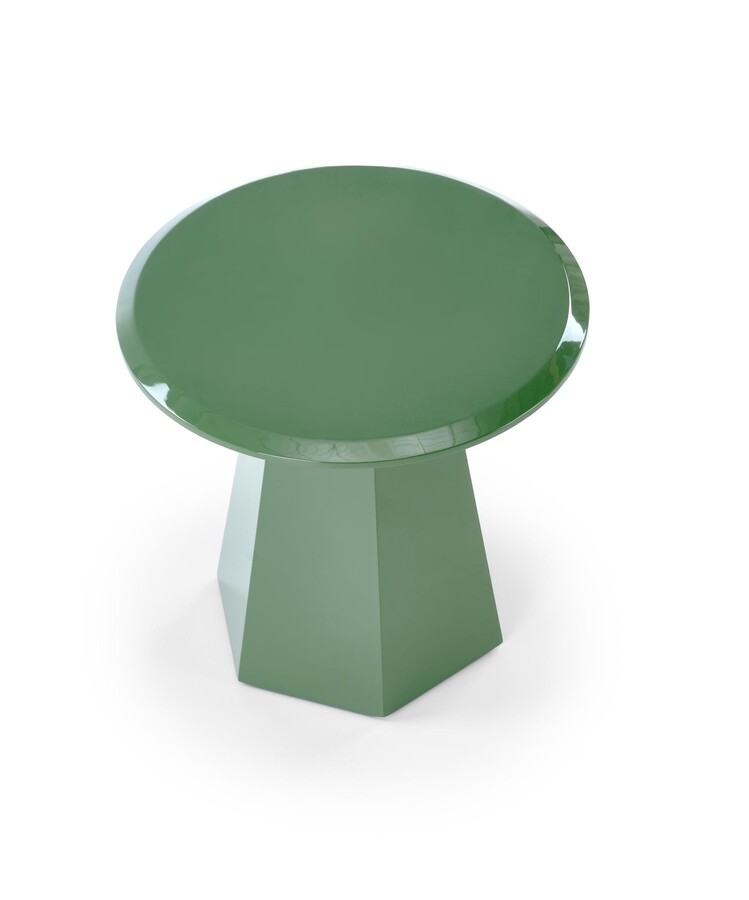 Кръгла масичка за кафе – светло зелена