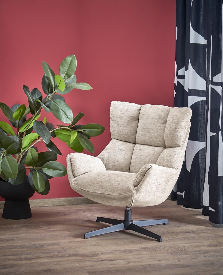 Въртящ се стол - бежов