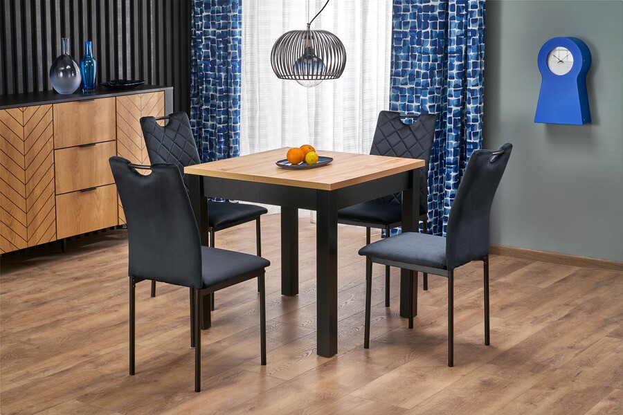 Разтегателна маса 80/200x80 - дъб занаятчии/черно