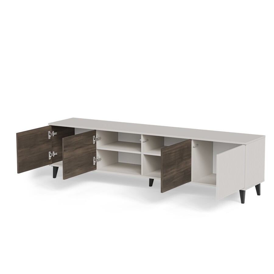 ТВ шкаф с 4 врати 2 200 см – кашмир/орех