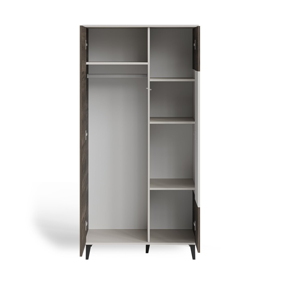 Гардероб 2 с 2 врати – кашмир/орех