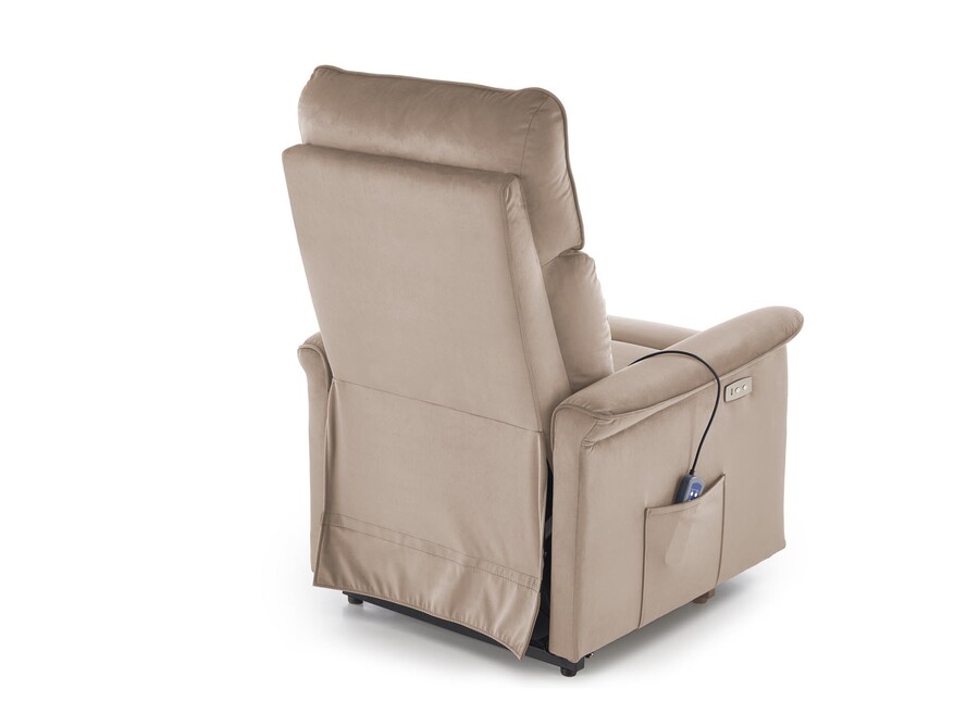 Фотьойл 2 с масаж и функция за изправено позициониране – бежов