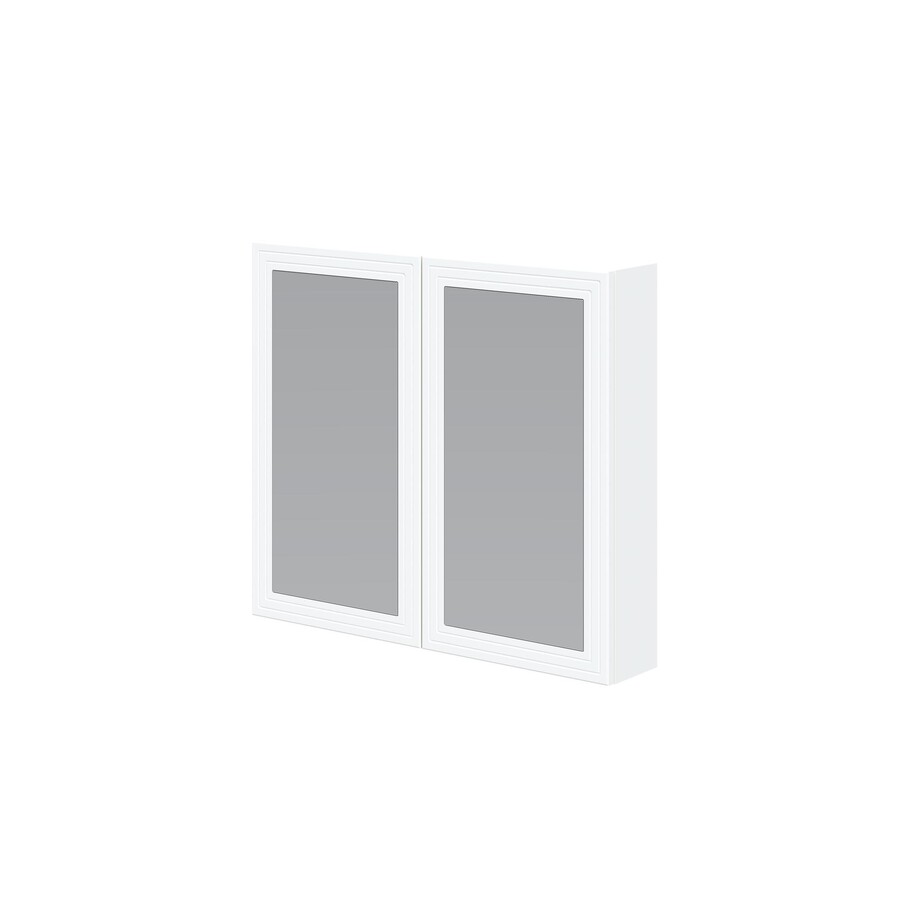 Висящ шкаф с огледало – бял