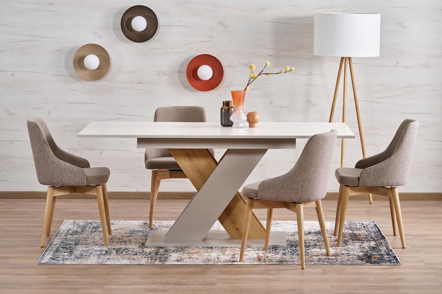 разтегателна маса 130/175×85 – кашмир/кремона дъб