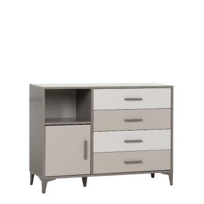 Детски скрин с шкаф и чекмеджета RIGA