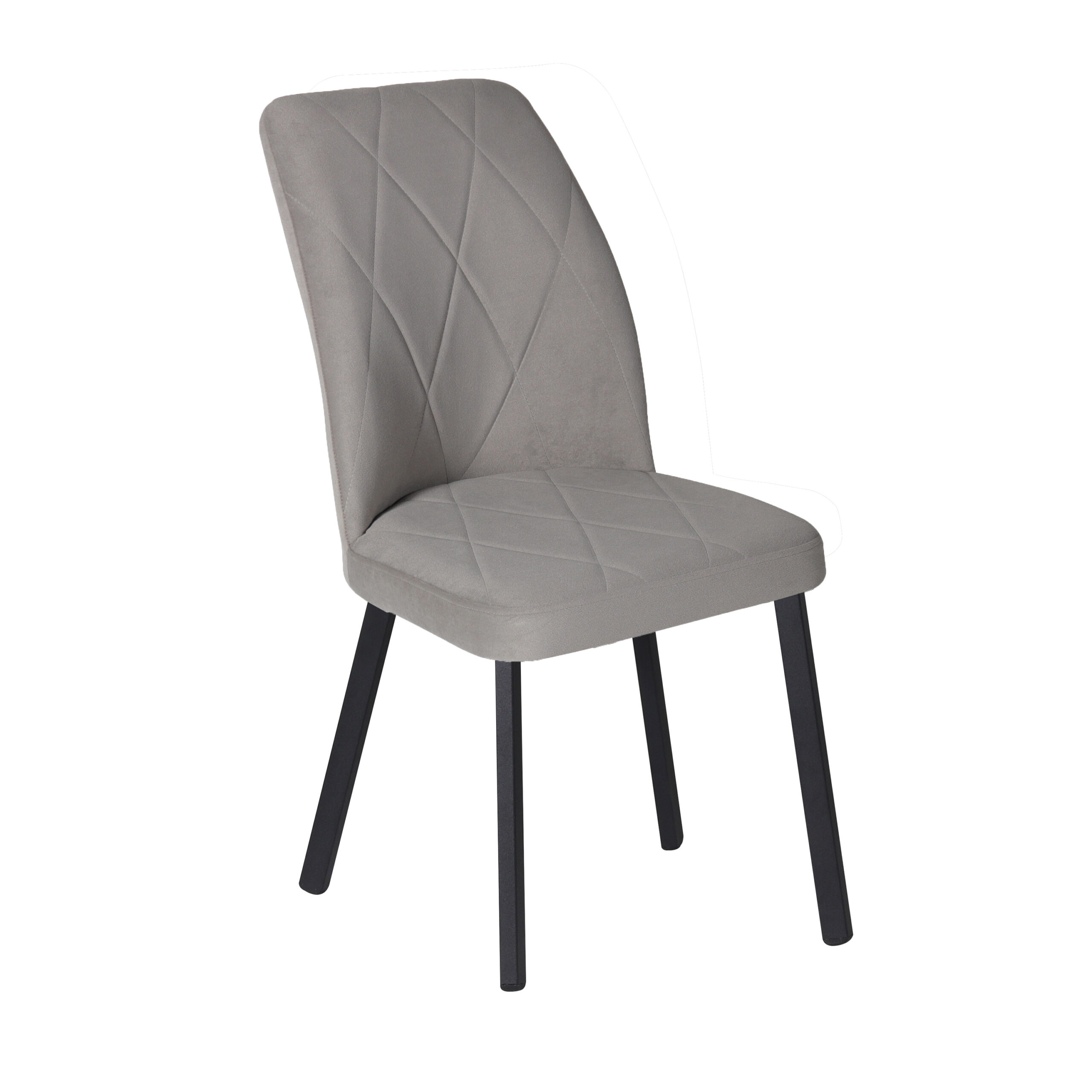 Трапезен стол VIKA светло сиво/черно-4бр/КАШОН