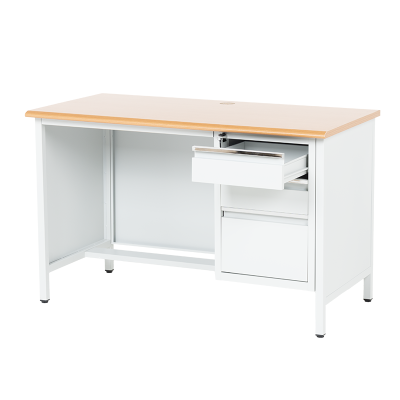 Метално бюро Carmen CR-1314 K - сиво / бук