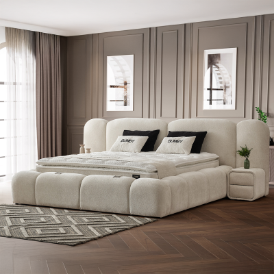 Тапицирана спалня с матрак BUMBY 160 x 200 - бял 01