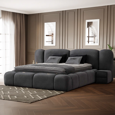 Тапицирана спалня с матрак BUMBY 160 x 200 - сив 13