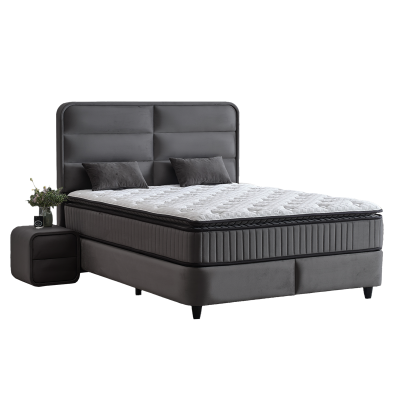 Тапицирана спалня с матрак FALLONE 140 x 200 - тъмно сив 32