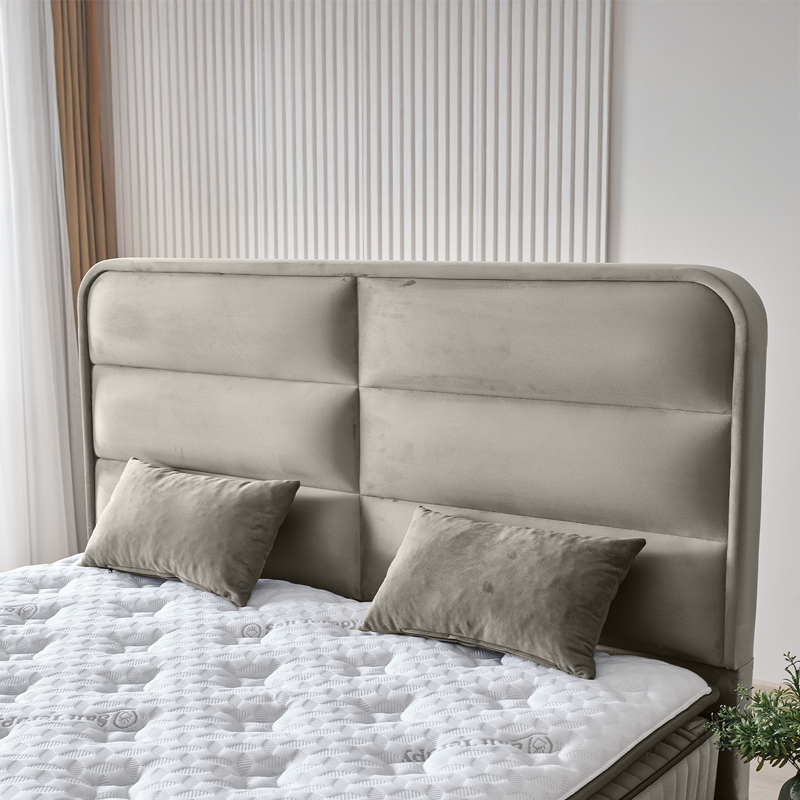 Тапицирана спалня с матрак FALLONE 160 x 200 – бежов 02