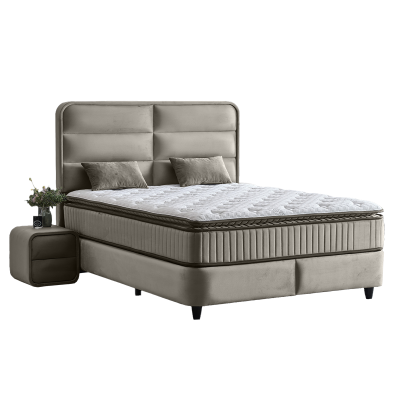 Тапицирана спалня с матрак FALLONE 160 x 200 - бежов 02