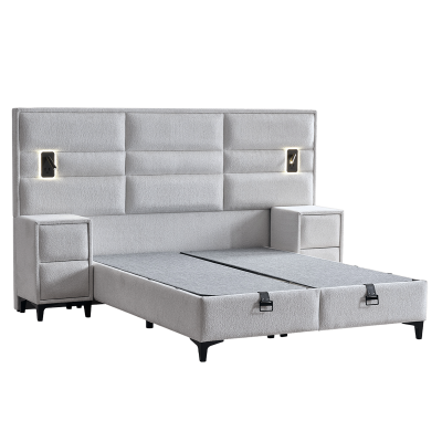 Тапицирана спалня с матрак MATHILDA 160 x 200 - светлосив 21