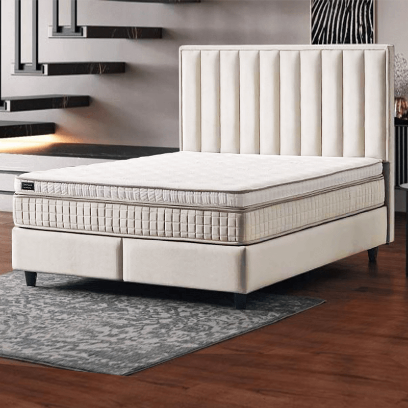 Тапицирана спалня с матрак PERRY LUX 160 x 200 – крем 01