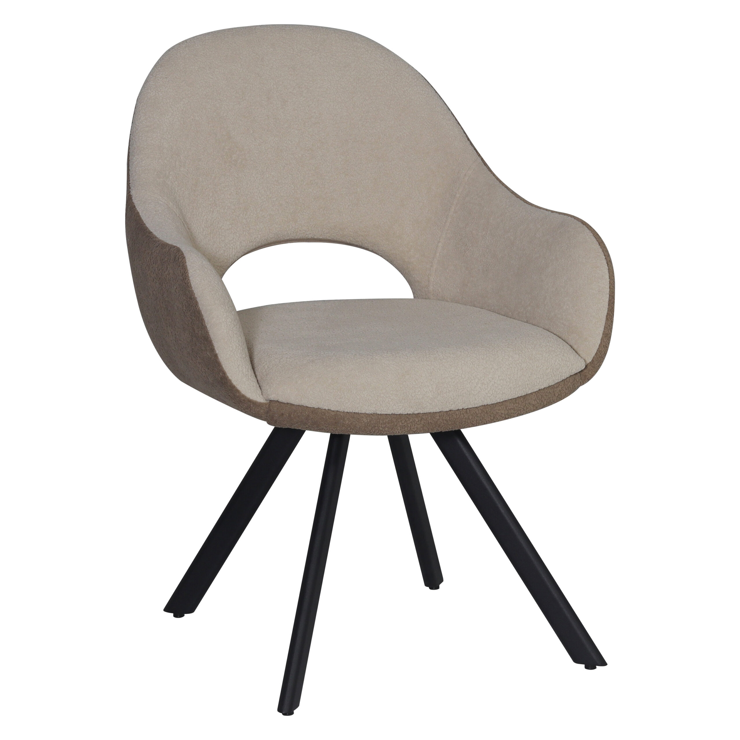 Трапезен стол DURA св.кафяво/тъм.кафяво/черно