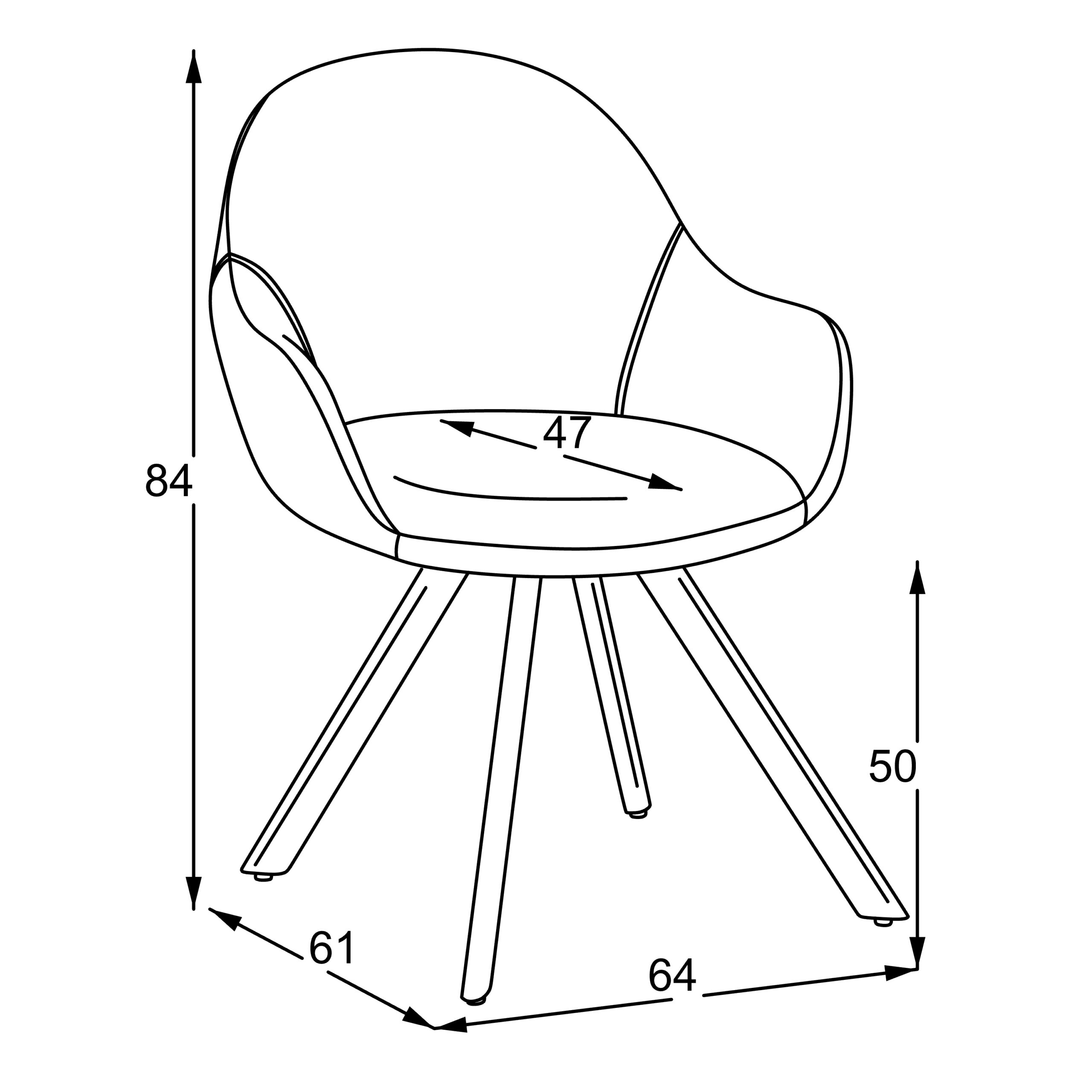 Трапезен стол DURA св.кафяво/тъм.кафяво/черно